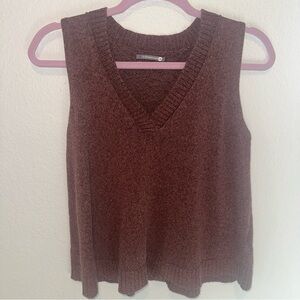 NWOT Anthropologie Burgandy Sleeveless Sweater Vest